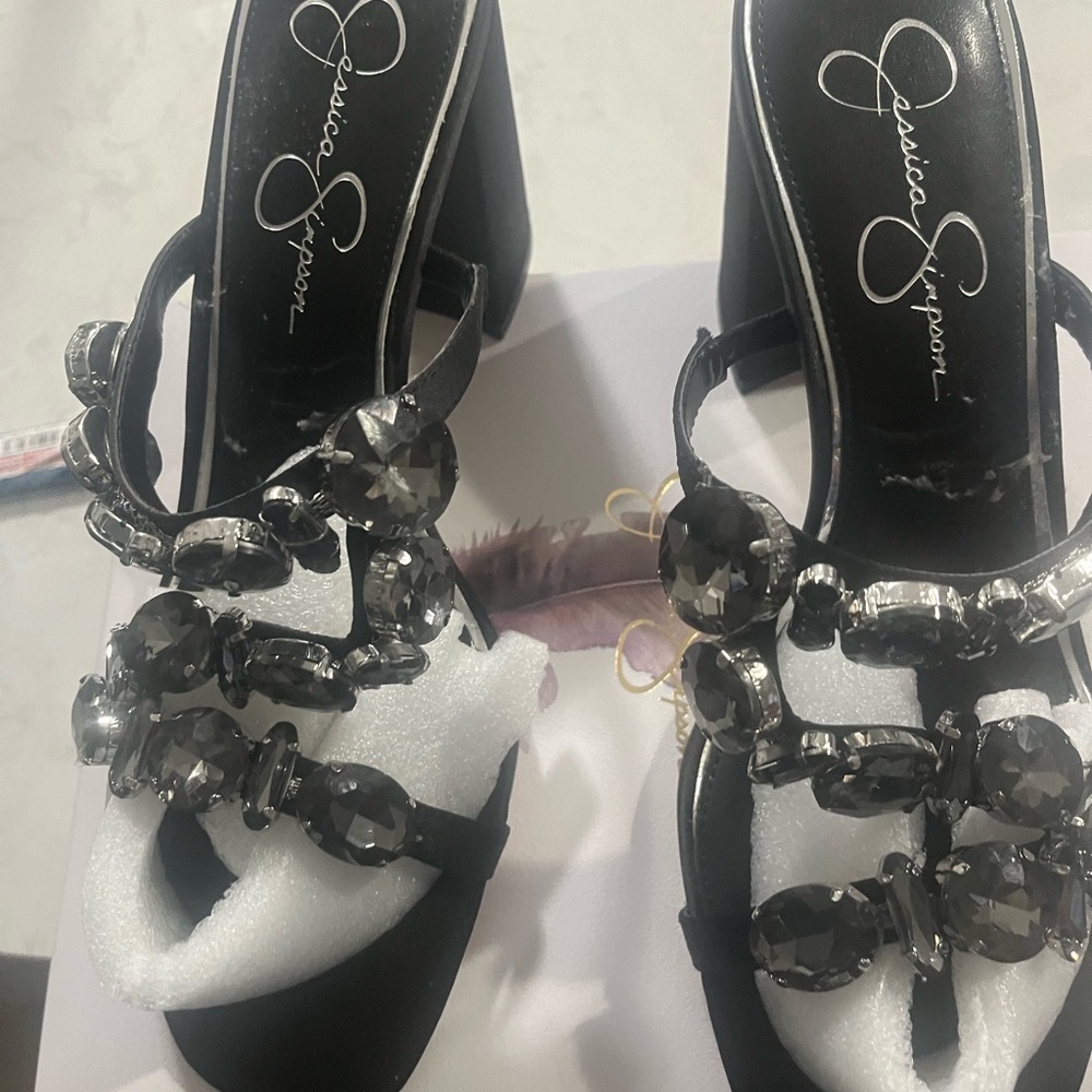 Jessica Simpson Black Heeled Sandals